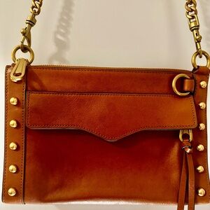 Rebecca Minkoff Cognac Crossbody Studded Shoulder Bag